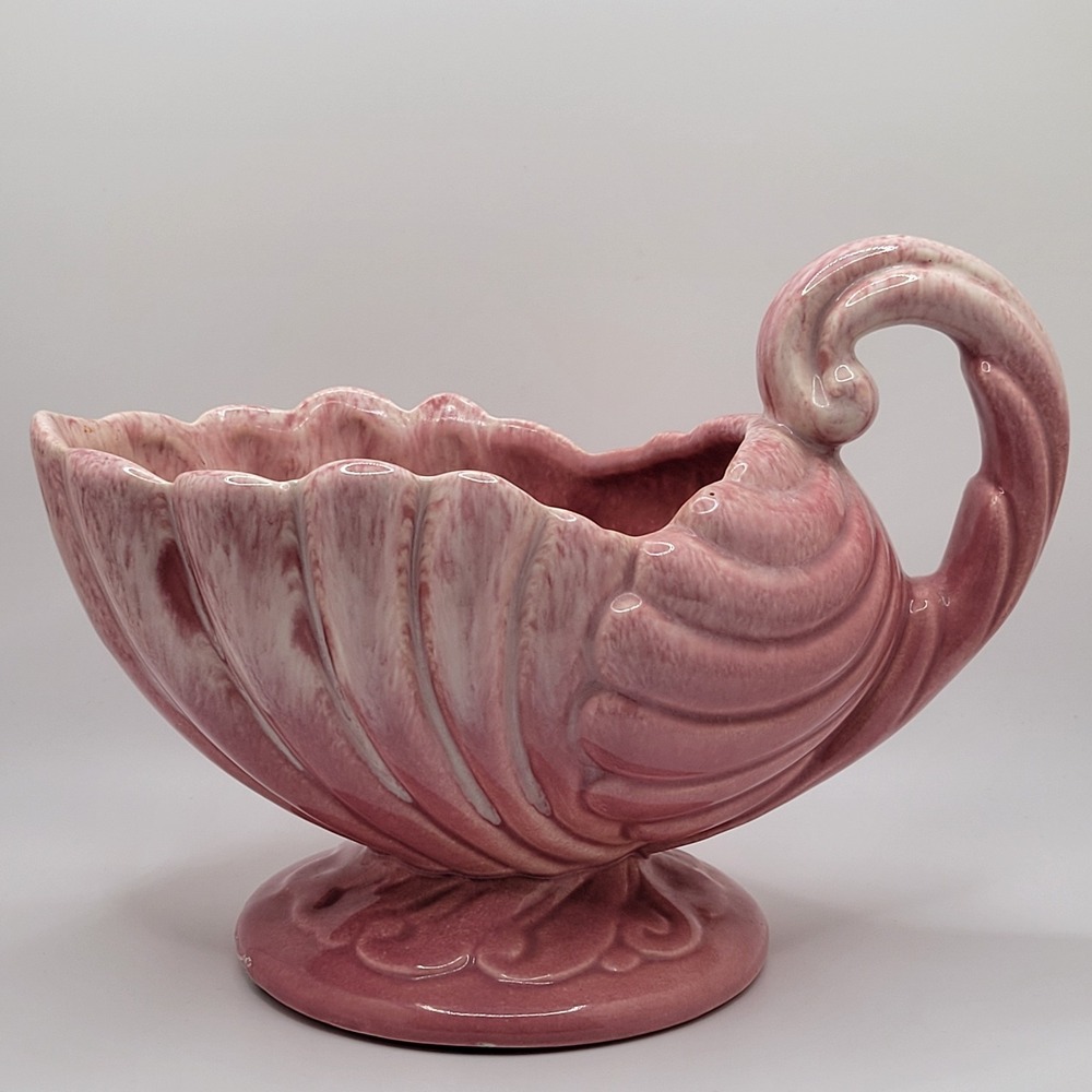 Vintage Haeger Pink Shell Planter Mid Century MCM Ceramic Art Pottery USA
